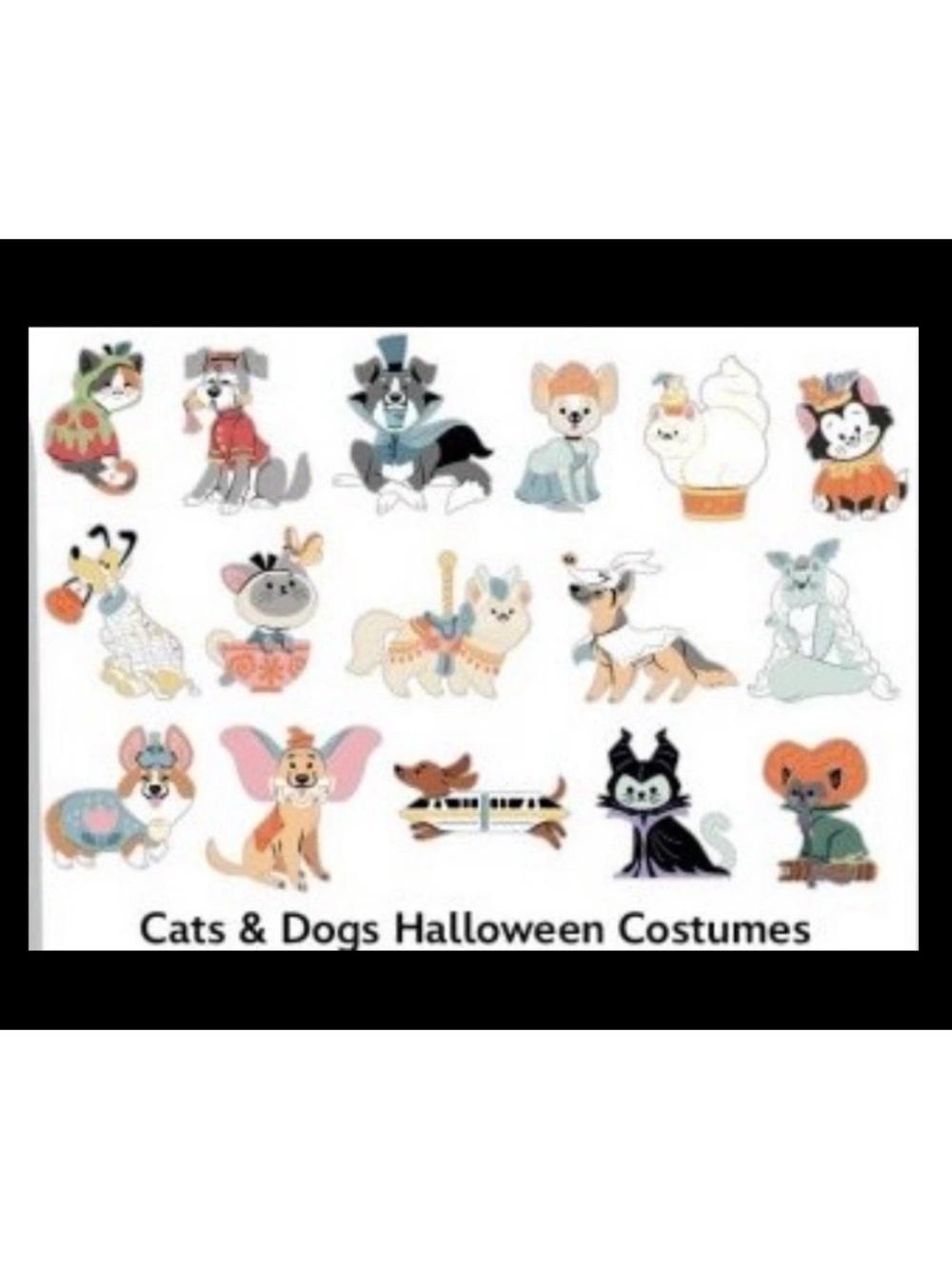 Disney Parks 2026 Cats & Dogs Halloween Costume LR Mystery Pin Full Set - Picture 2 of 16
